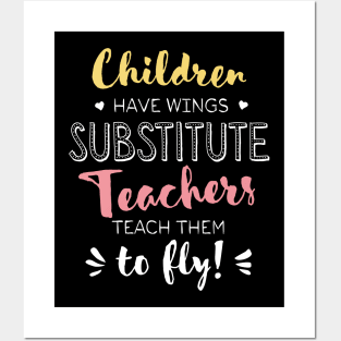 Substitute Teacher Gifts - Beautiful Wings Quote Posters and Art